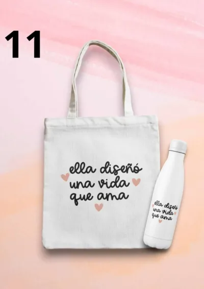 Tote bags y botella