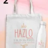 Tote bags y botella