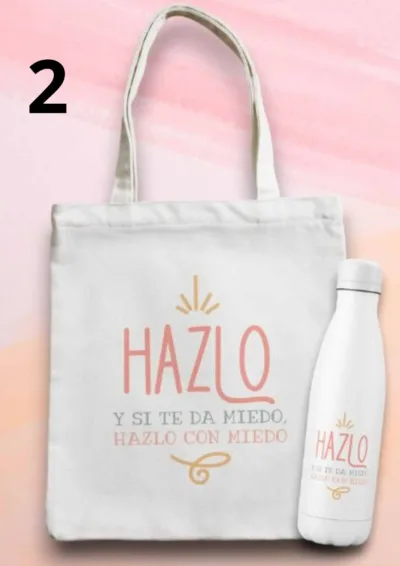 Tote bags y botella
