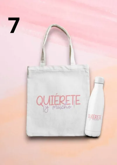 Tote bags y botella