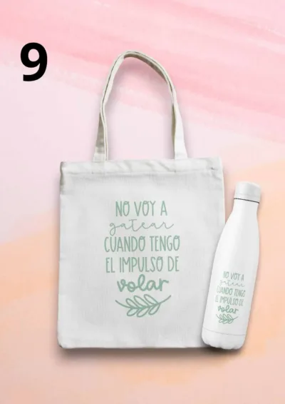 Tote bags y botella