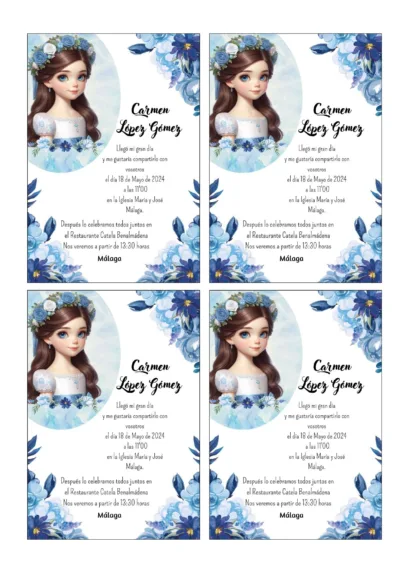 Tarjeta de agradecimiento Azul