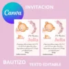 Invitación de bautizo editable y descargable