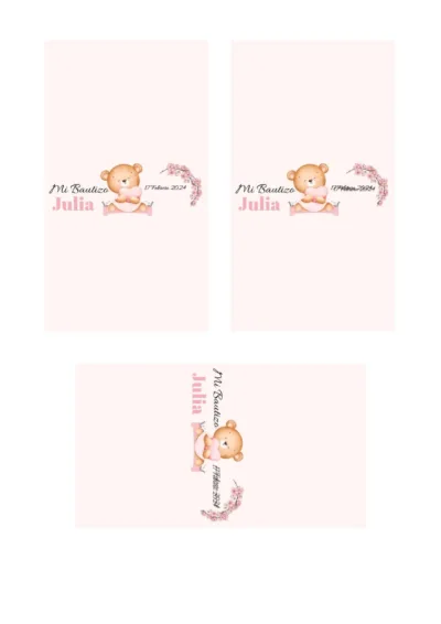 Etiqueta de chocolatina bautizo