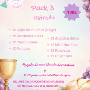 Pack chuches comunión estrella personalizado