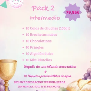 Pack de chuches comunión intermedio personalizado para mesa dulce