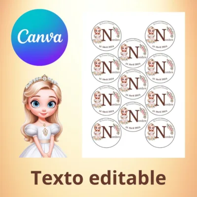 Etiquetas redondas de 6 cm descargables