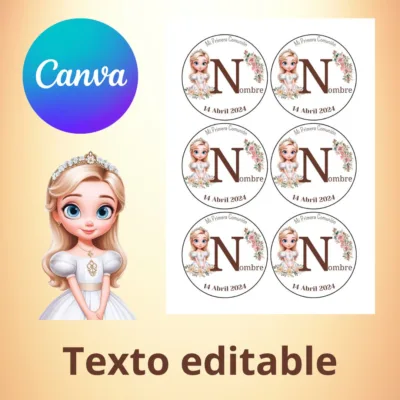 Etiquetas redondas de 8 cm descargable