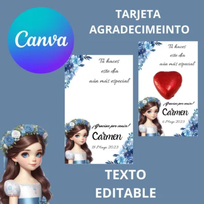 Tarjeta de agradecimiento Azul