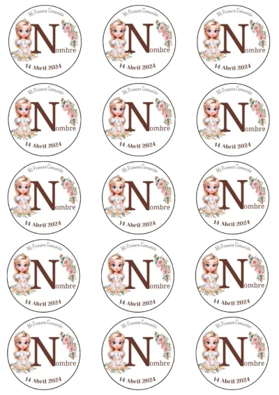 Etiquetas redondas de 5 cm editables