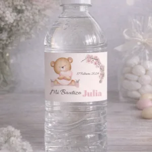 Etiqueta de agua Mi bautizo descargable