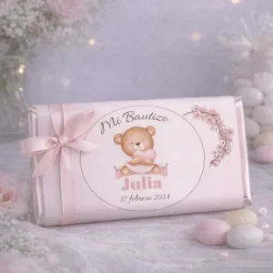 Etiqueta de chocolatina bautizo