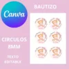 Etiquetas redondas de 8 cm bautizo