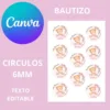 Etiquetas redondas de 6 cm bautizo