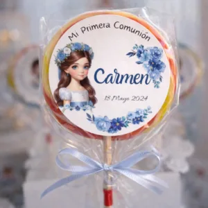 Etiqueta redonda de 6 cm Azul