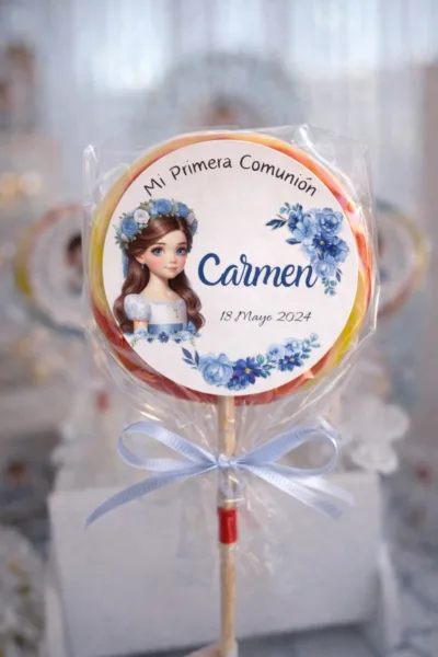 Etiqueta redonda de 6 cm Azul