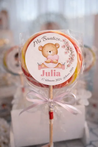 Etiquetas redondas de 6 cm bautizo
