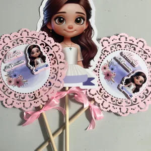 Toppers Blondas y personaje ilustrado