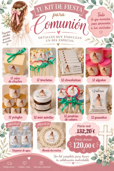 pack comunion estrella Pack Estrella de chuches Comunión personalizado