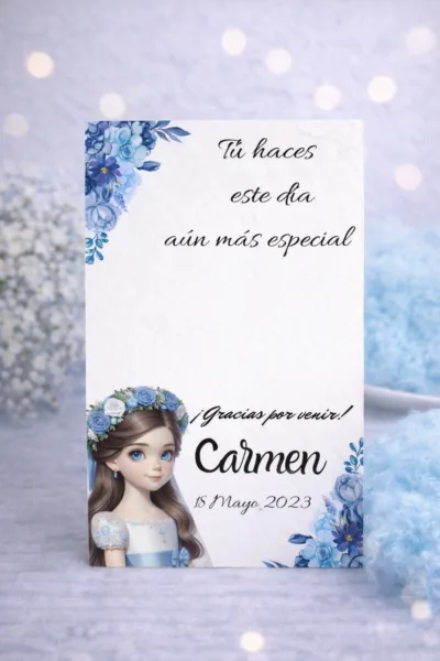 Tarjeta de agradecimiento Azul