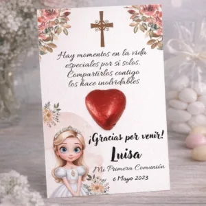 Tarjeta de agradecimiento Comunión descargable
