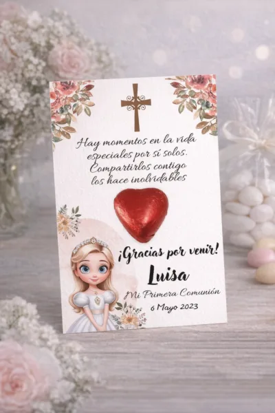 Tarjeta de agradecimiento Comunión descargable